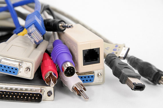 assorted computer cables